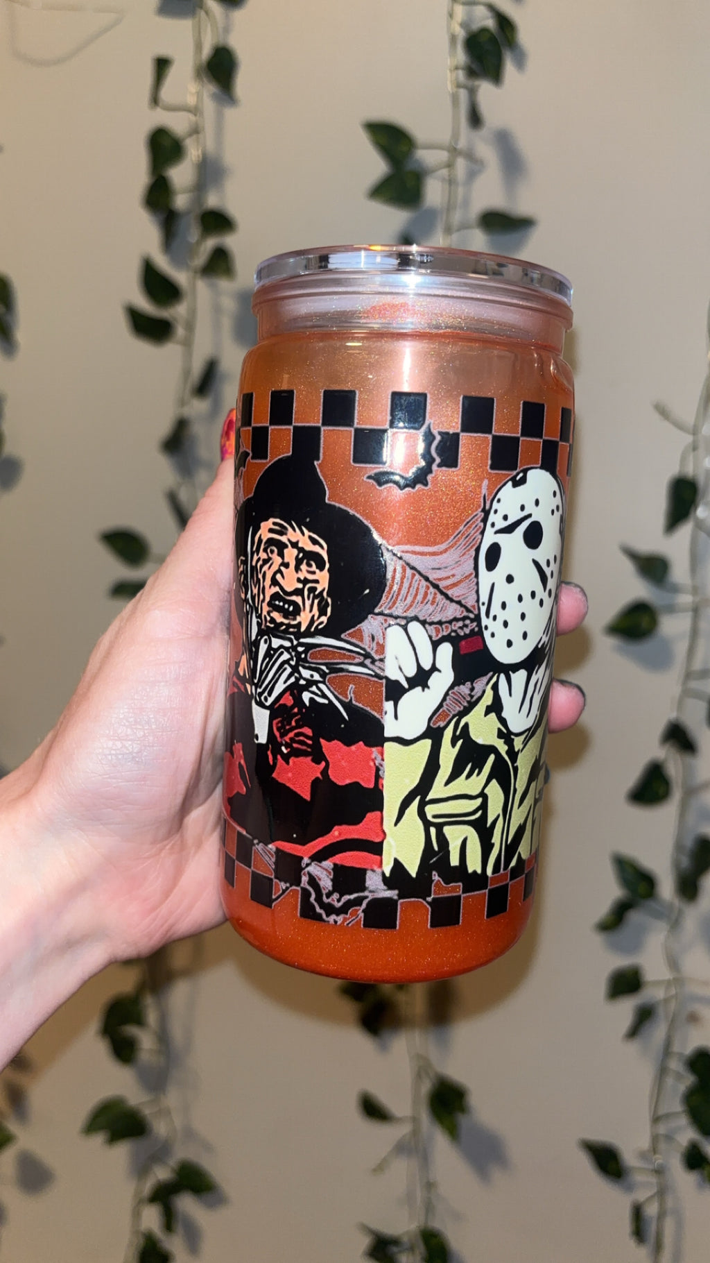 16 oz Orange Horror Cup